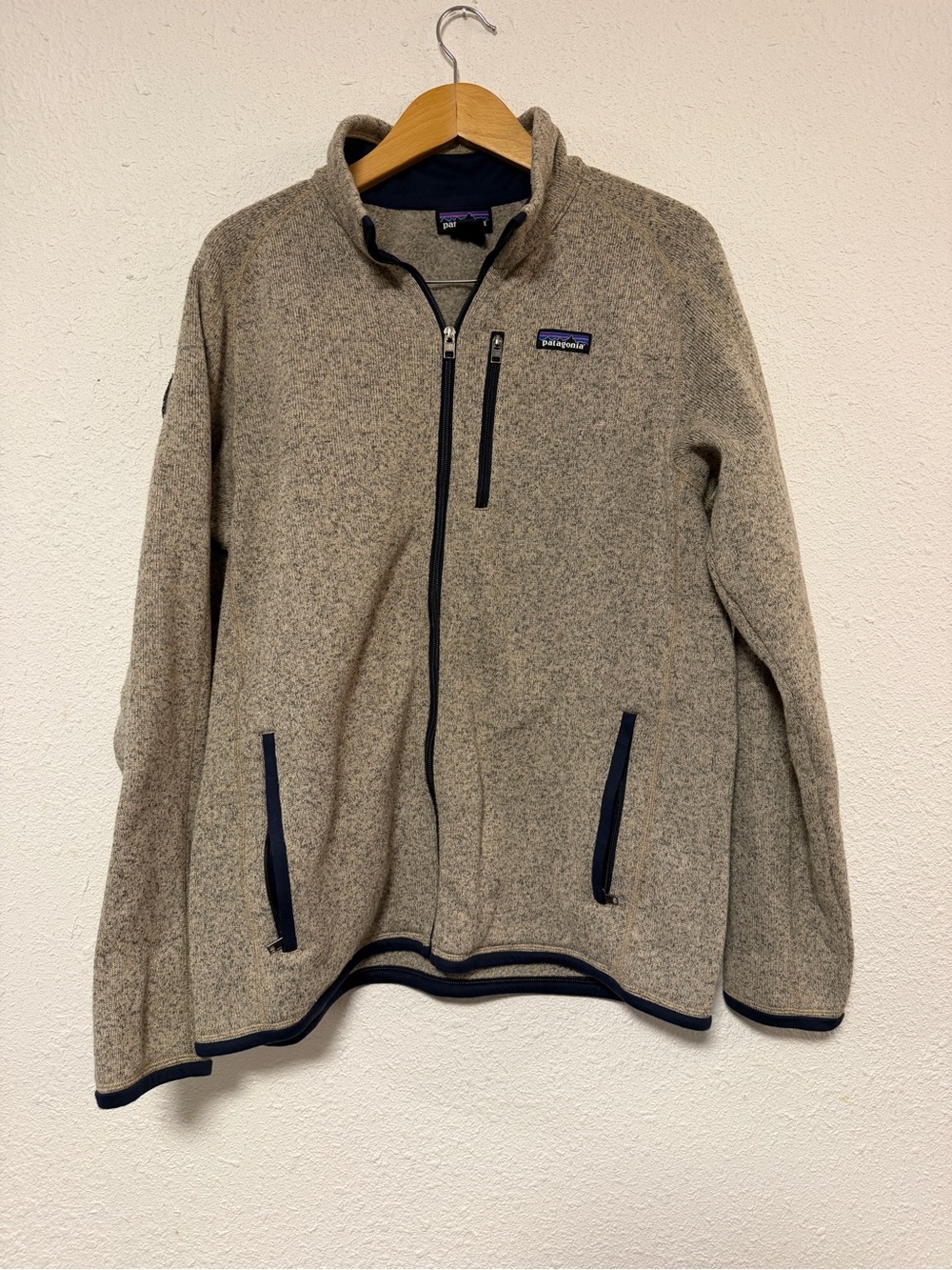 Patagonia Men's Tan Heather Full-Zip Fleece Jacket